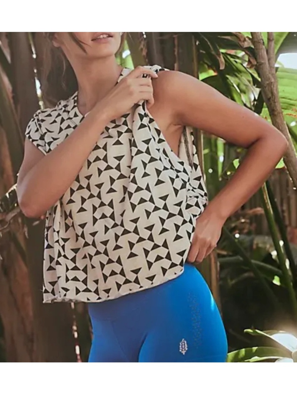 FREE PEOPLE Movement Inspire Printed Tank Size XSmall Geometric Athleisure
